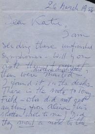 Carta a Kathryn Cardwell. Nueva York (Estados Unidos), 26-03-1956