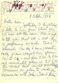 Carta a Kathryn Cardwell. Tel Aviv (Israel), 05-10-1958