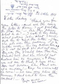 Carta a Kathryn Cardwell. Roma (Italia), 24-10-1958
