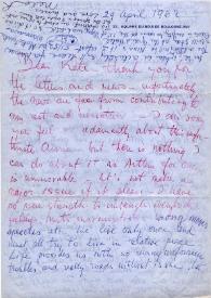 Carta a Kathryn Cardwell. París (Francia), 29-04-1962