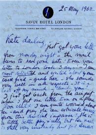 Carta a Kathryn Cardwell. Londres (Inglaterra), 25-05-1962