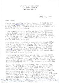 Carta a  Kathryn Cardwell. Nueva York (Estados Unidos), 19-10-1962