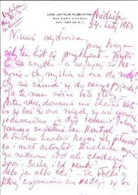 Carta a Janina Raue. Nueva York (Estados Unidos), 24-02-1963