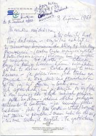 Carta a Janina Raue. Melbourne, Florida (Estados Unidos), 03-07-1964