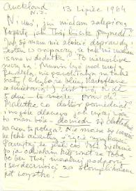Carta a  Janina Raue. Auckland (Nueva Zelanda), 13-07-1964