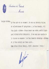 Carta dirigida a Aniela Rubinstein. Macerata (Italia), 03-01-1987
