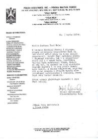 Carta dirigida a Aniela Rubinstein. Nueva York (Estados Unidos), 03-03-1984