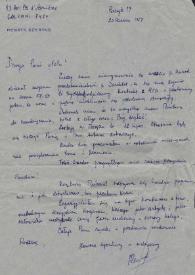 Carta dirigida a Aniela Rubinstein. Asnieres (Francia), 20-06-1957