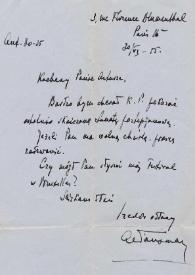 Carta dirigida a Arthur Rubinstein. París (Francia), 30-06-1955