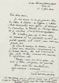 Carta dirigida a Aniela y Arthur Rubinstein. París (Francia), 05-06-1957