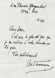 Carta dirigida a Aniela y Arthur Rubinstein. París (Francia), 19-06-1973
