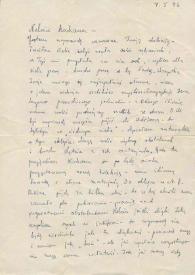 Carta dirigida a Aniela Rubinstein, 07-05-1946