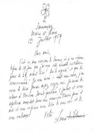 Carta dirigida a Aniela y Arthur Rubinstein. Saumoussan (Francia), 01-07-1959