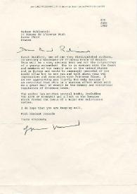 Carta dirigida a Aniela Rubinstein. Londres (Inglaterra), 08-06-1983