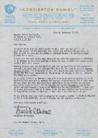 Carta dirigida a Arthur Rubinstein. Madrid (España), 11-09-1975