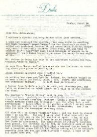 Carta dirigida a Arthur Rubinstein. Nueva York, 24-03-1969