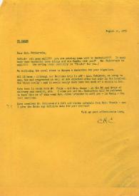 Carta dirigida a Arthur Rubinstein. Jackson Heights (Nueva York), 10-08-1972