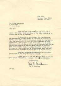 Carta dirigida a Arthur Rubinstein. Houston (Texas), 25-05-1971