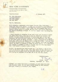 Carta dirigida a Arthur Rubinstein. Nueva York, 15-02-1971