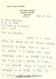 Carta dirigida a F. Pattison. Nueva York, 12-05-1975