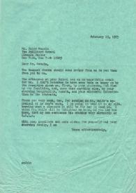Carta dirigida a Peter Mennin, 15-02-1975