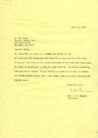 Carta dirigida a Roy Eaton. Nueva York, 27-04-1975
