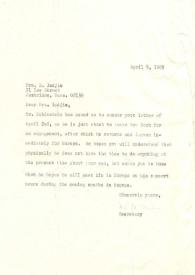Carta dirigida a B. Indjie, 09-04-1969