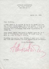 Carta dirigida a Chotzie. Nueva York, 28-03-1962