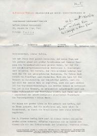 Carta dirigida a Arthur Rubinstein, 11-11-1974