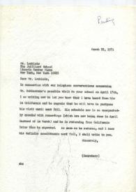 Carta a Locklair, 22-03-1971