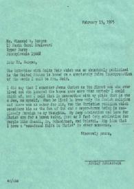 Carta a Vincent W. Morgan, 15-02-1975