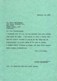 Carta dirigida a Kurt Schaumberger, 15-02-1975
