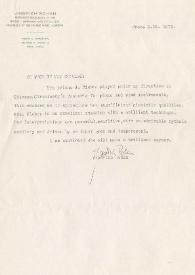 Carta dirigida a Arlene J. Michna. Praha, 18-02-1975
