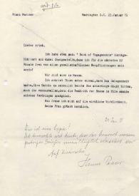 Carta dirigida a Arthur Rubinstein. Washington, 23-01-1971