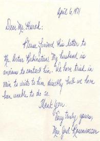 Carta a Mr. Hurok, 06-04-1971