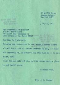 Carta a Marianne de Stuckenbergh. Nueva York, 11-07-1974