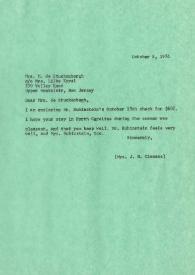Carta a Marianne de Stuckenbergh. Nueva Jersey, 08-10-1974