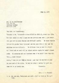 Carta a Marianne de Stuckenbergh. Nueva York, 12-07-1979