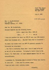 Carta a Marianne de Stuckenbergh. Nueva York, 09-07-1980