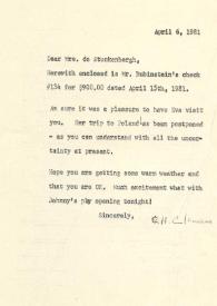 Carta a Marianne de Stuckenbergh, 06-04-1981