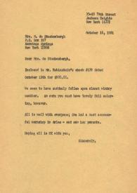 Carta a Marianne de Stuckenbergh. Nueva York, 10-10-1981