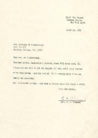 Carta a Marianne de Stuckenbergh. Nueva York, 10-04-1983