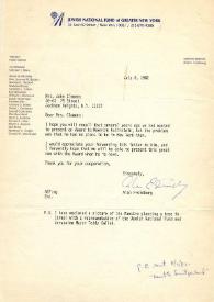 Carta a John Clemens. Nueva York, 08-07-1982