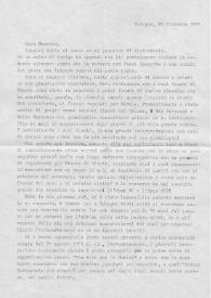 Carta dirigida a Arthur Rubinstein. Bolonia (Italia), 28-12-1981