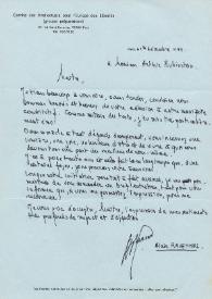 Carta dirigida a Arthur Rubinstein. París (Francia), 01-12-1977