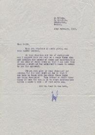 Carta dirigida a Aniela Rubinstein. Madrid (España), 23-02-1965