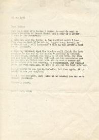 Carta dirigida a Aniela Rubinstein, 29-05-1970