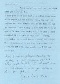 Carta dirigida a Alina Rubinstein, 10-09-1960