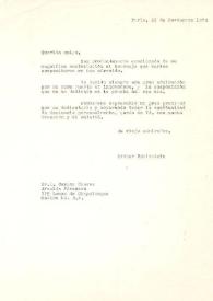 Carta dirigida a Carlos Chávez. París (Francia), 25-11-1974