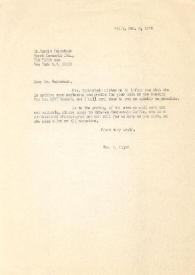Carta dirigida a Martin Feinstein. París (Francia), 04-12-1970
